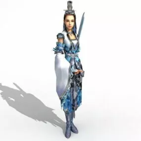 Female Sword Fighter 3d model