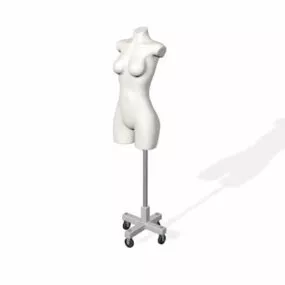 Female Torso Mannequin With Stand 3d model