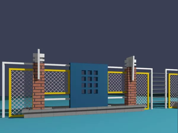 Classic Fence Marble Steel Element 3d model