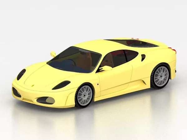 Yellow Ferrari F430 Car 3d model