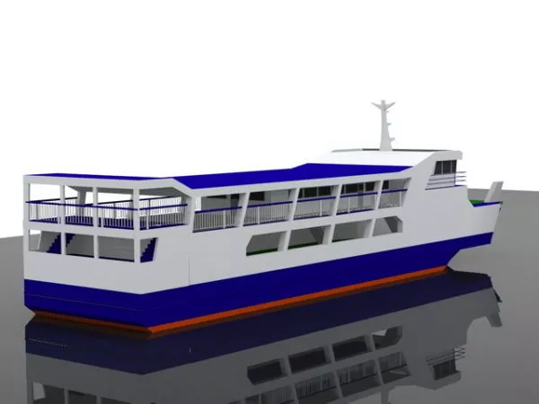 White Fast Yatch 3d model