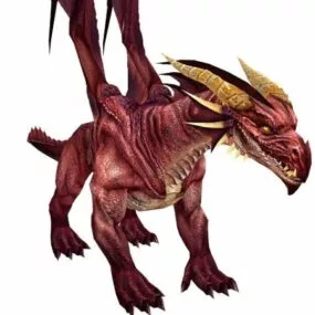Fiery Red Dragon Character 3d model