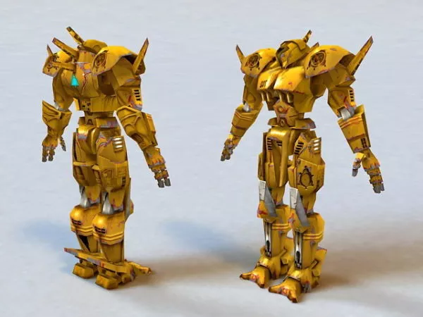 Fighting Yellow Robot Character 3d model Fighting Yellow Robot Character 3d model