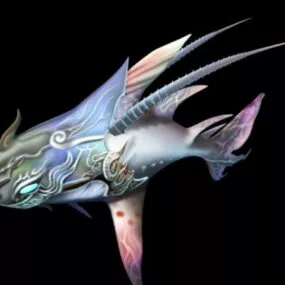 Fish Monster Rig 3d model