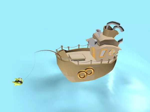 Old Small Sailing Ship 3d model