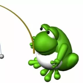 Fishing Frog Toy 3d model