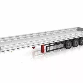 Flat Bed Trailer 3d model