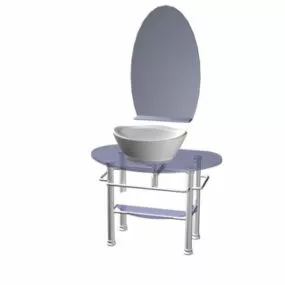Floor Standing Glass Bathroom Vanity 3d model