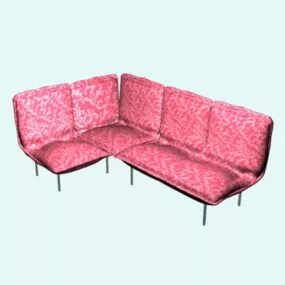 Floral Fabric Corner Sofa 3d model