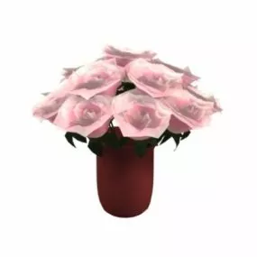Flowers And Vase 3d model