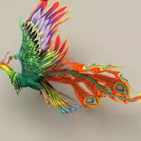 Flying Phoenix Rigged & Animated 3d model