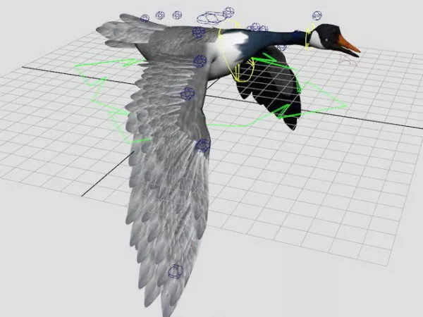 Flying Wild Goose 3d model Flying Wild Goose 3d model