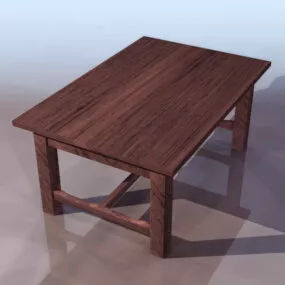 Folk Art Wooden Table 3d model