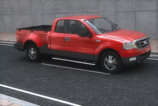 Red Pickup Truck 3d model