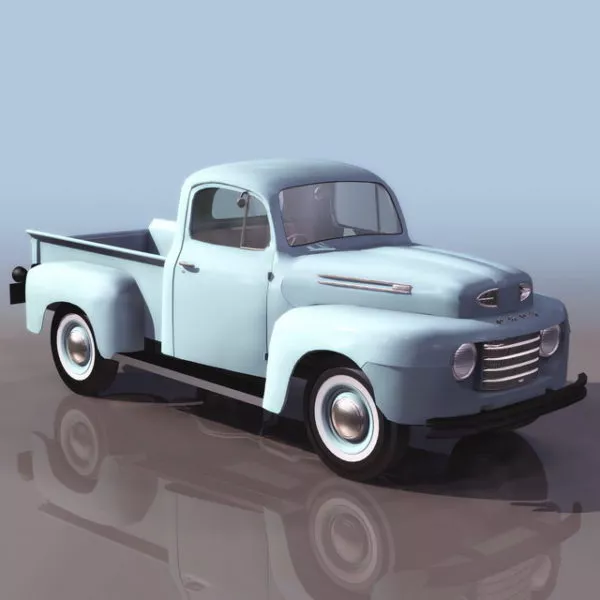 Red Pickup Lowpoly Car 3d model