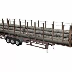 Forestry Timber Trailer 3d model