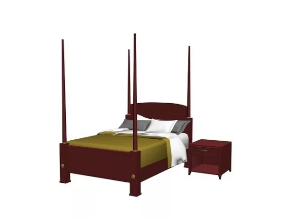 Smooth Edge Nightstand White Painted 3d model