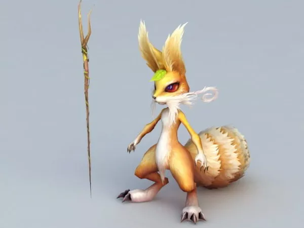 Low Poly Red Fox In Jungle 3d model