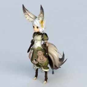 Fox Spirit Anime Girl 3d model