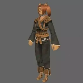 Fox Girl Anime Character 3d model