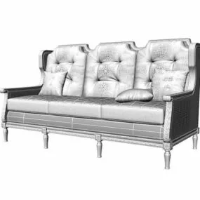 French Classic Divan Furniture 3d model