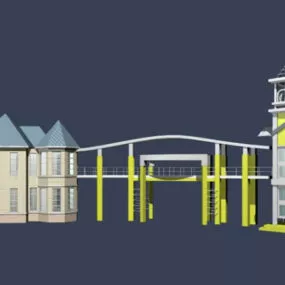 Front Entrance Door And Guard Room 3d model