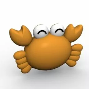 Funny Crab Cartoon Character 3d model