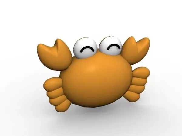 Funny Crab Cartoon Character 3d model Funny Crab Cartoon Character 3d model