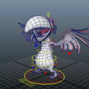 Character Funny Macaw Rigged 3d model
