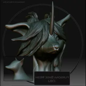 Fursonas Head Base Mesh 3d model