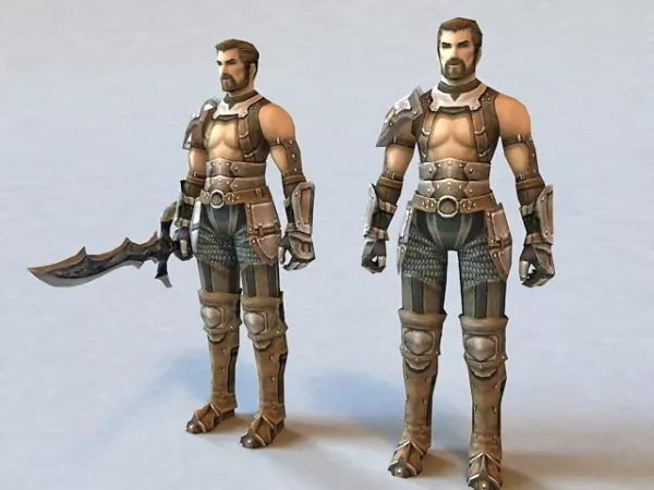 Futuristic Warrior Animated & Rigged Character 3d model Futuristic Warrior Animated & Rigged Character 3d model