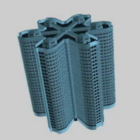 Futuristic Apartment Building 3d model