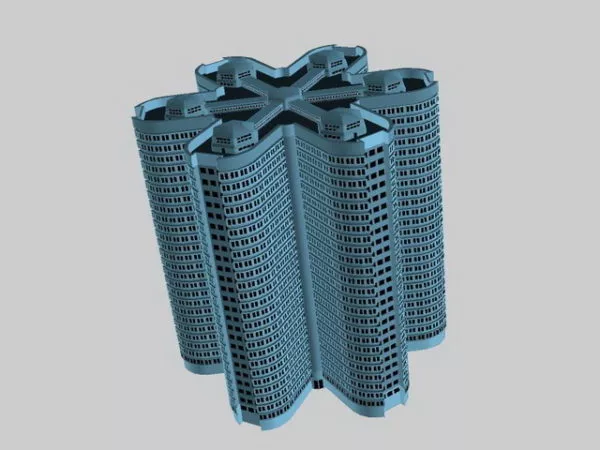 Futuristic Apartment Building 3d model Futuristic Apartment Building 3d model
