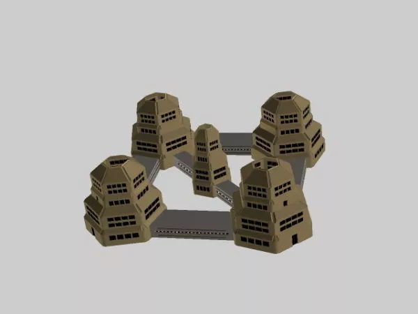 Futuristic Industrial Building 3d model Futuristic Industrial Building 3d model
