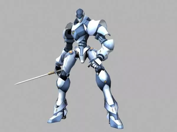 Futuristic Swordsman Robot Character 3d model Futuristic Swordsman Robot Character 3d model