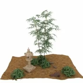 Garden Landscape Bamboo 3d model