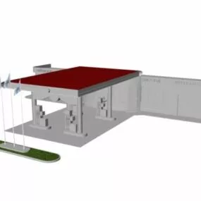 Gasoline Service Station 3d model