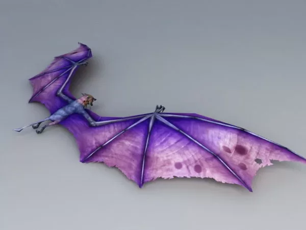 Red Eyes Bat Monster 3d model