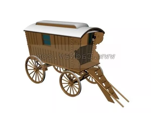 Red Garden Wagon Cart 3d model