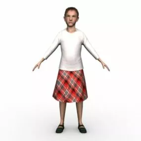 Girl Wearing Skirt 3d model