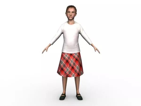 Girl Wearing Skirt 3d model Girl Wearing Skirt 3d model