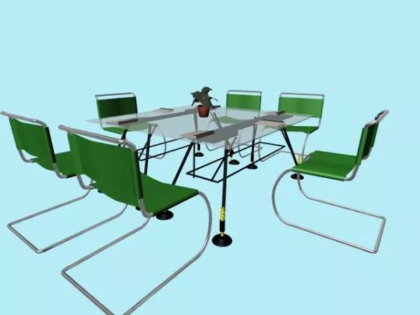Glass Conference Furniture Sets 3d model Glass Conference Furniture Sets 3d model