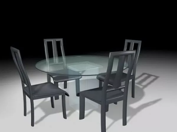 Glass Dining Sets 4 Chairs 3d model Glass Dining Sets 4 Chairs 3d model