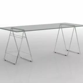 Glass Executive Desk Furniture 3d model