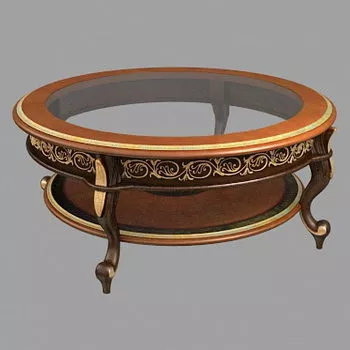 Glass Top Antique Coffee Table 3d model Glass Top Antique Coffee Table 3d model