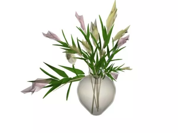 Glass Vase With Flowers 3d model Glass Vase With Flowers 3d model