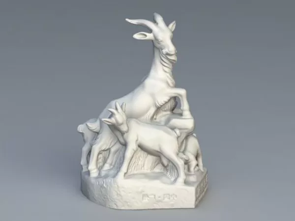 Giant Sheep Ancient Statue 3d model