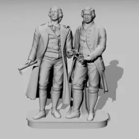 Goethe Schiller Monument 3d model