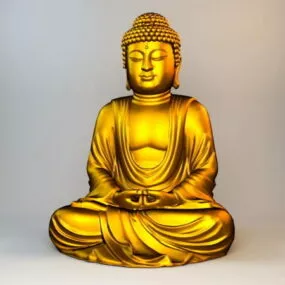 Gold Buddha Statue 3d model