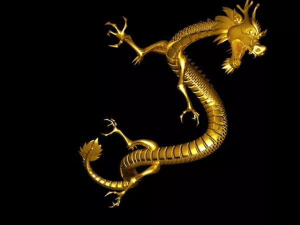 Gold Chinese Dragon 3d model Gold Chinese Dragon 3d model